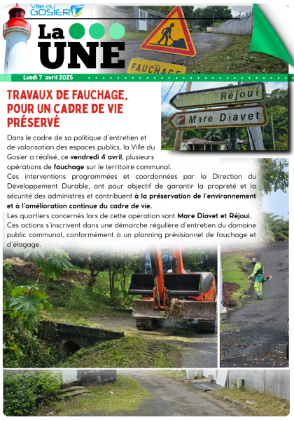 Travaux de fauchage pour un cadre de vie préservé