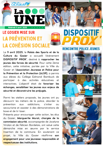 Le Gosier mise sur la prévention et la cohésion sociale avec le Dispositif Prox'