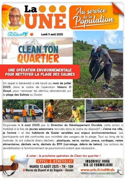 Clean ton quartier : une opération environnementale pour nettoyer la plage des Salines