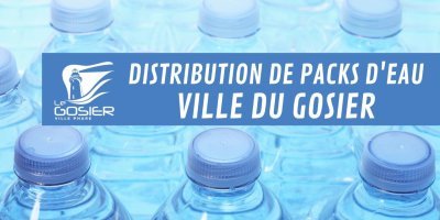 Distribution de packs d'eau au pôle administratif du Gosier du lundi au vendredi
